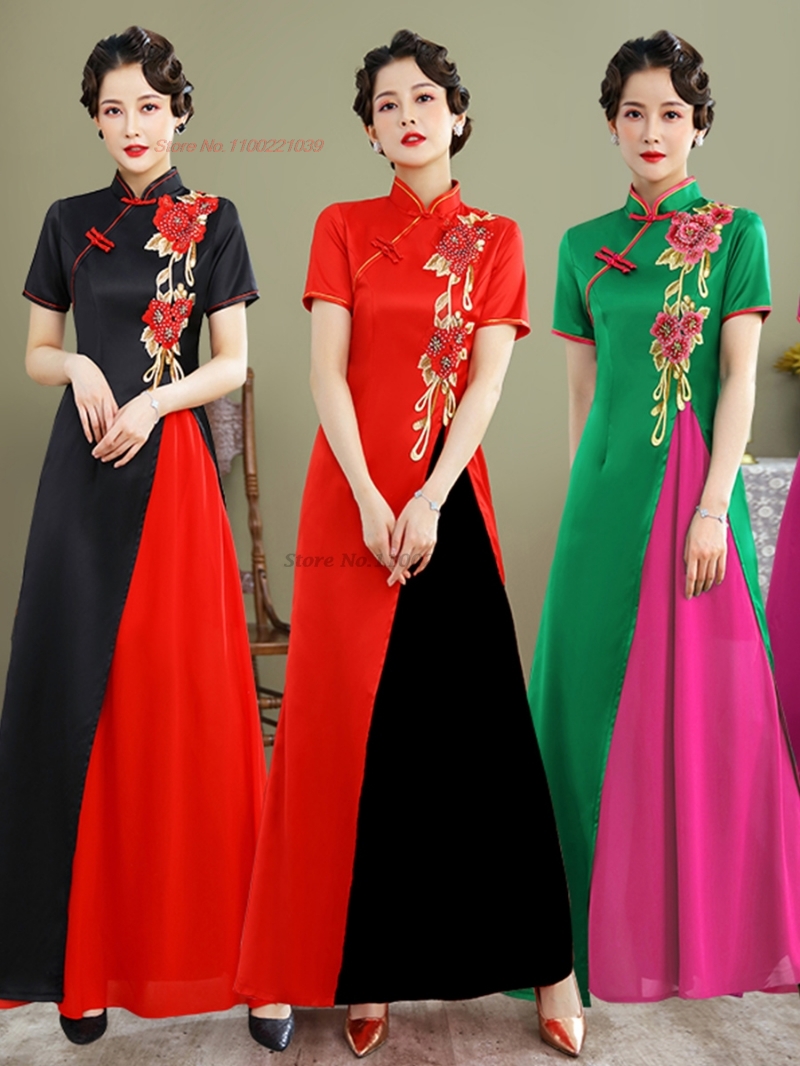 Ao Dai Vietnam Dress - 2026 Вьетнамское традиционное платье aodai, китайское