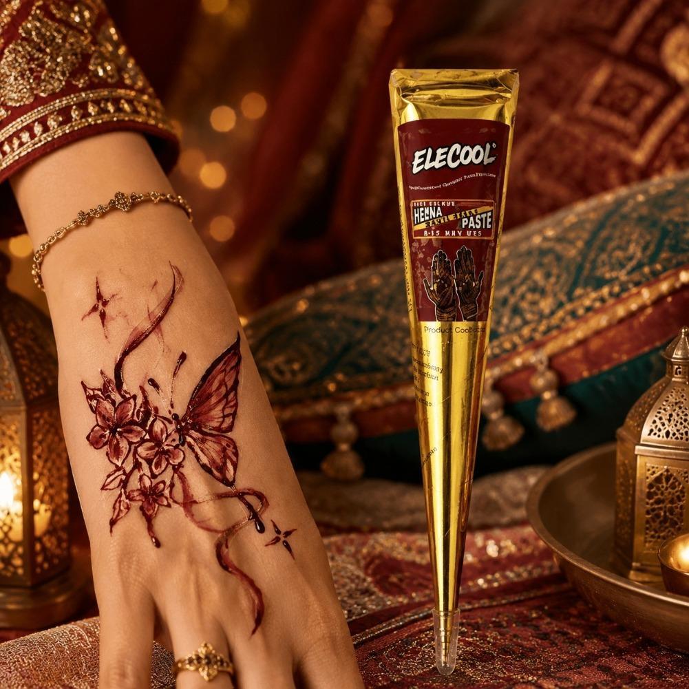 Ethnic Fashion India - Натуральная временная тату-краска-паста: черная хна, краска