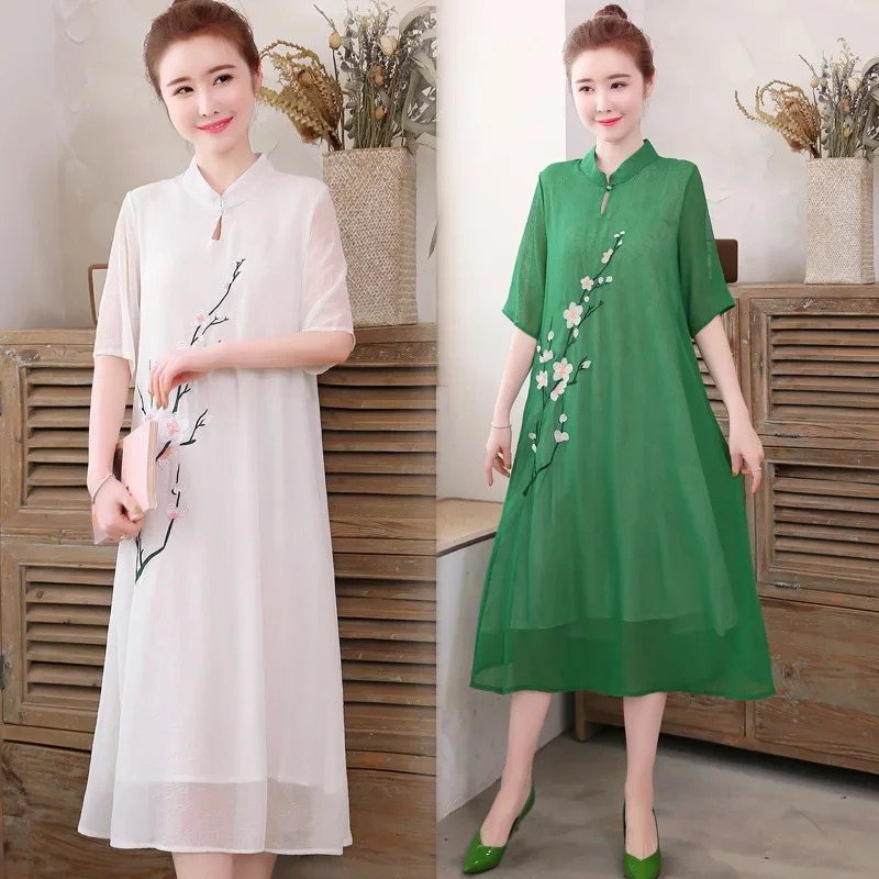 Белый китайский Ципао Cheongsa – обзор и цена Ao Dai Vietnam Dress